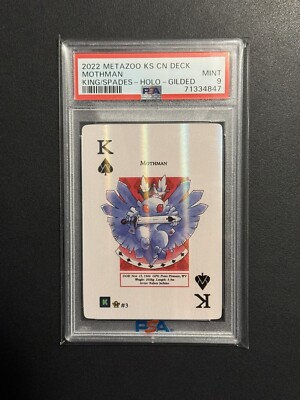 PSA 9 MINT MetaZoo Kickstarter WPT Mothman RAINBOW GILDED Holo Playing Card