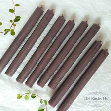 Set of 8 Dinner Candles, Dusty Purple Grey, 7 hrs Burn, 20cm x 2cm