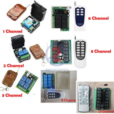 DC 12V 1/2/4//6/8/12/15 Channel Wireless RF Remote Control Transmitter+ Receiver