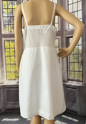1950er NEU Vintage DOPPELROCK mit durchgehendem Slip weiß Baumwollmischung bestickt Zitate - Bild 16 von 19