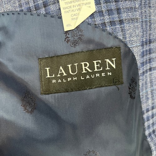 Ralph Lauren Men's 48L Blazer Plaid Two Button Blue Glen Plaid - Picture 6 of 16