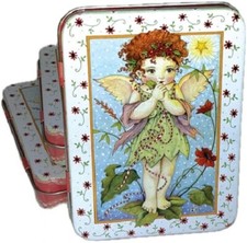 Mary Engelbreit Collectible Tin  12 Vinyl Stickers Tin 3 Christmas Fairy