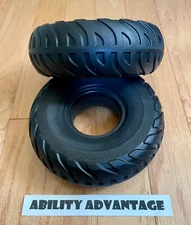 2 NEW PERMOBIL AGGRESSIVE SOLID CASTER TIRES for F3, F5, M5, 210 x 65 (2.50-3).