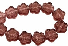 Czech Glass Flower Beads 8mm Purple Qty:12