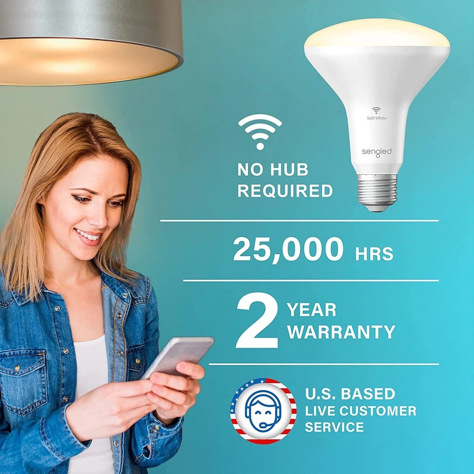 Sengled Smart Light Bulbs, Smart Bulbs That Work with Alexa & Google,BR30 LED - Image 4 of 4