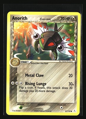 Pokemon ANORITH DELTA SPECIES 57/110 Common (2006 Holon Phantoms) LP/NM