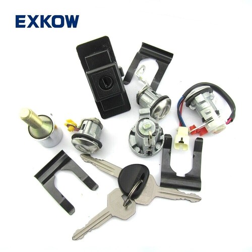 Lock Cylinder & Key Set for Mitsubishi Pajero V12 V32 V34 1990-2004 MR259111 - Picture 3 of 4