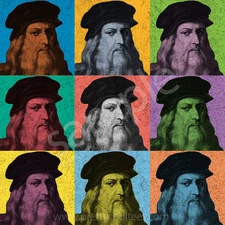 Leonardo DA VINCI Pop-Art T-Shirt Tee, Men Women's Youth Tank Short Long Sleeve