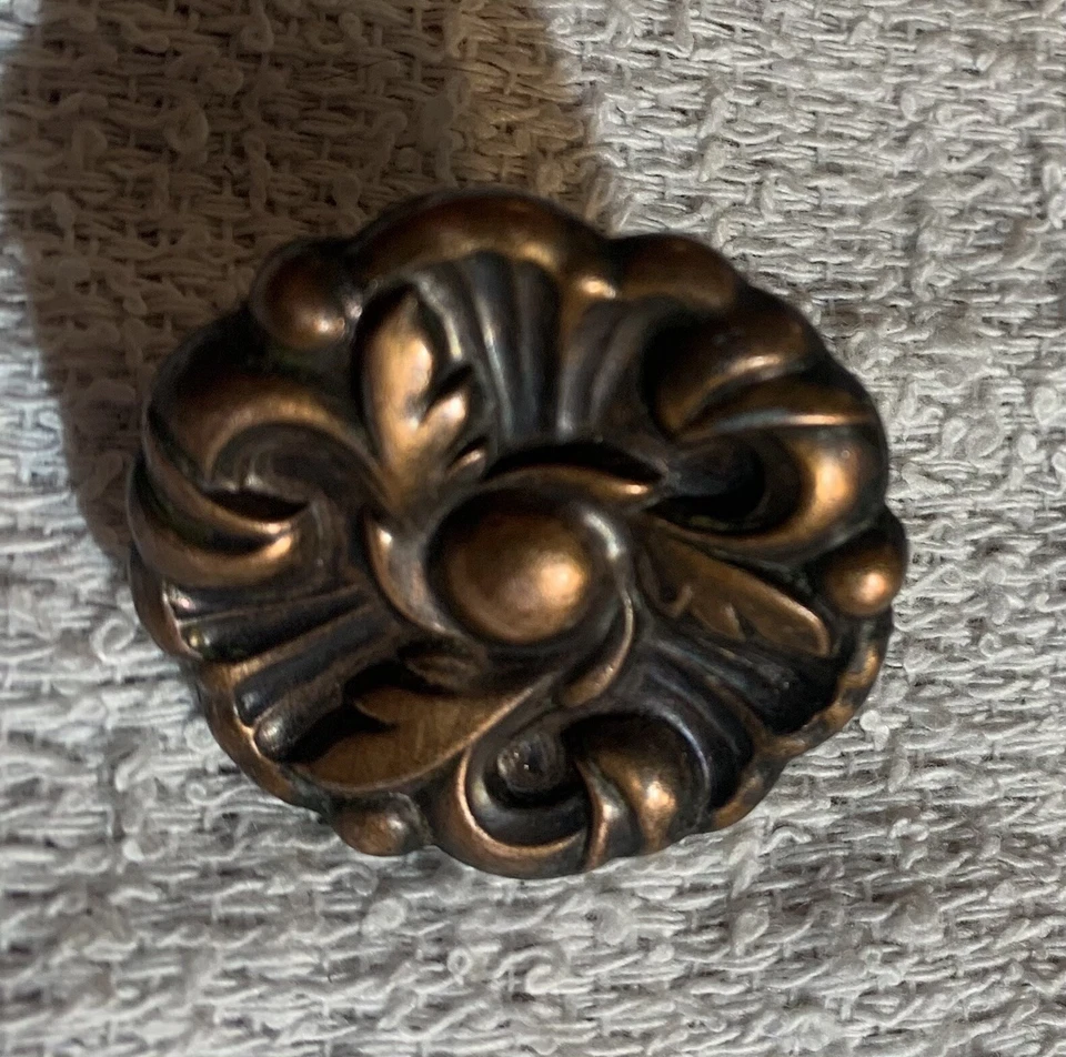 1960 1,25» медный цветок MCM французский шкаф поворот выдвижной ящик антикварная фурнитура - Изображение 3 из 4