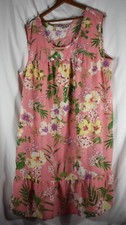 Vtg Anthony Richards House Dress 2X 3X Pink Floral Night Gown Lounge