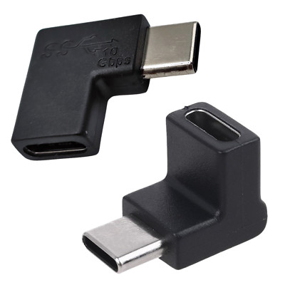 USB C Male to Female Adapter, Type C 90 Degree Angled Up & Down and ...