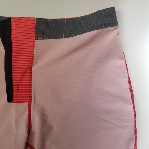 HURLEY Phantom Striped Board Shorts Mens Size 31 Swim Trunks Red Orange Stripes - 第 10/18 張圖片