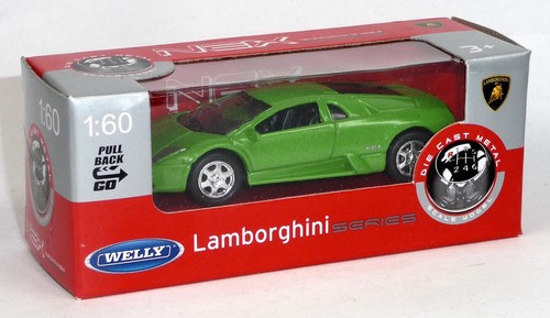 Modellino auto Lamborghini Murcielago verde circa 1:60/7-8 cm WELLY Stampaggio ad Iniezione Metallo - Foto 4 di 4