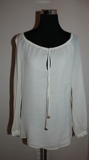 $295 NWT Tory Burch SOPHIE Silk Long Sleeve Ivory Porcelain Tunic sz 6