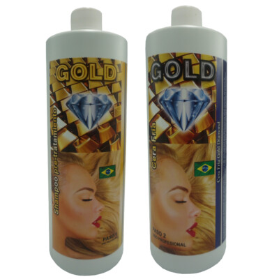 Cirugia Capilar Cera Fria Gold Diamond 32.oz + Shampoo 32.0z (ULTRA FUERTE) LISO