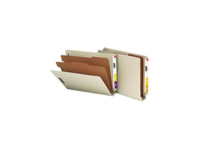 Smead 26810 Pressboard End Tab Classification Folder, Letter, 6-Section, Gray-Gr