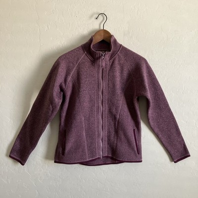 Juniors XL 14 16 Mixed Media Sweater Fleece Jacket Pink Full Zip Long Sleeve