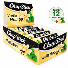 1 Case of 12: ChapStick Vanilla Mint Lip Balm Tubes, 0.15 oz. Limited Edition