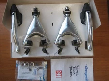 Last Gener. Campagnolo Record Delta 5 Pivot Take Off Brake Calipers W/NOS Levers