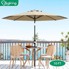 10 FT Patio Umbrella 8 Ribs Tilt UV Protection Waterproof Pool Yard Cafe Garden