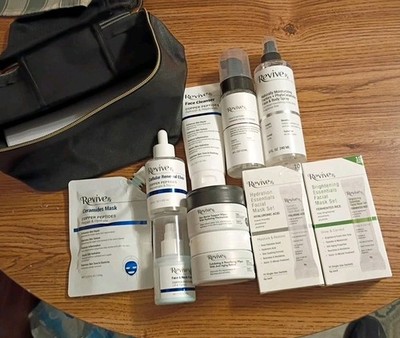 Revive Rx Complete 9 PCS Copper Peptides Skin Care Set Anti-Aging Black Bag