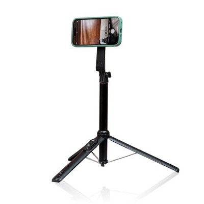 Magnetic Tripod & Selfie Stick with Bluetooth Remote | Foldable Travel Black
