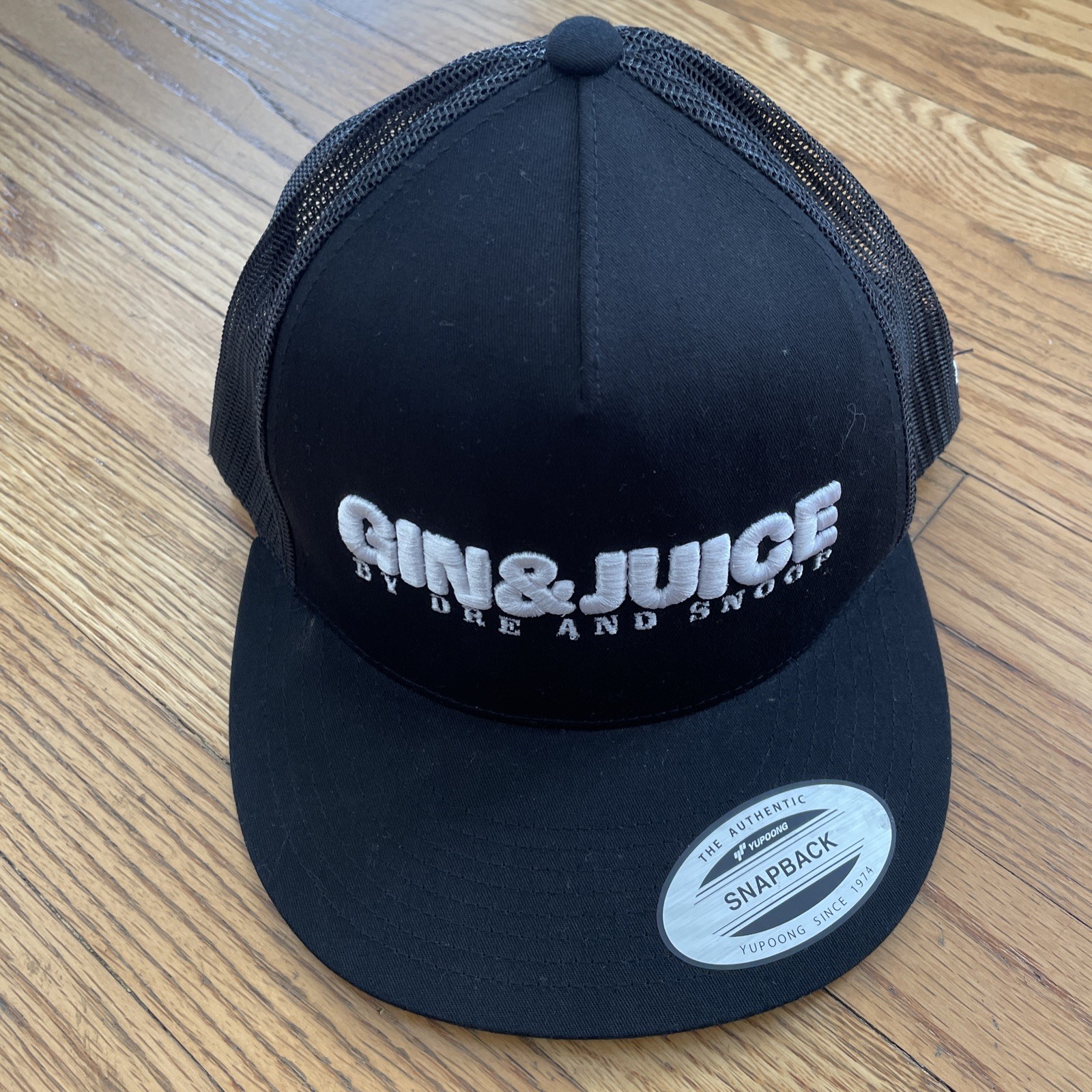 Dre And Snoop Gin & Juice Black Hat Hip Hop Snapback Hat Parental Advisory Music