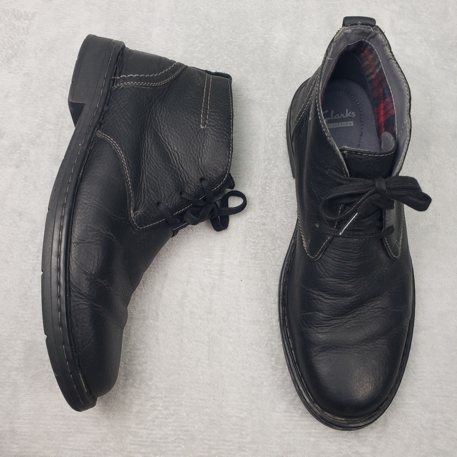 Clarks Collection Mens 11 Black Leather Chukka Bo… - image 1