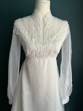 Vintage ILGWU 70  s Wedding Dress sz XS