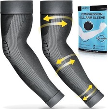 Sports Compression Arm Sleeves for Men Women Pair , Full Arm Supports Prot...