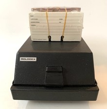 Vintage Rolodex RC-24 Travel Handle Card File Organizer  Blank Cards Black Case