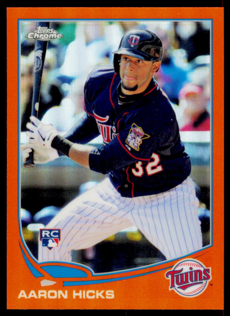 2013 Topps Chrome Aaron Hicks 179 Orange Refractors RC Minnesota Twins