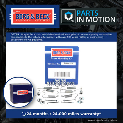Hand Brake Shoe Fitting Kit fits CHEVROLET LACETTI J200 1.8 Rear 2005 on LDA B&B