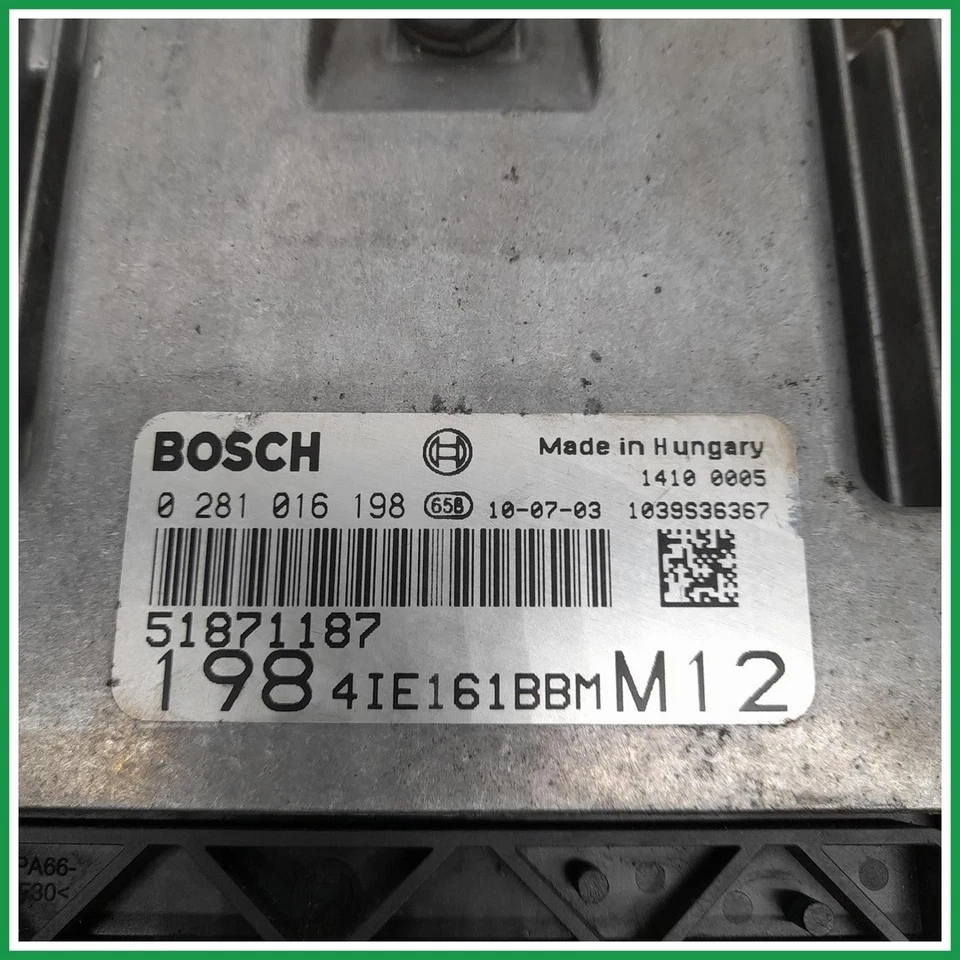 Centralina Motore Iniezione Bosch 0281016198 Fiat Bravo II 51871187 2008 2009 - Immagine 4 di 4