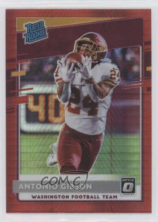 2020 Panini Donruss Optic Rated Rookies Red Hyper Prizm Antonio Gibson #185 0mb9