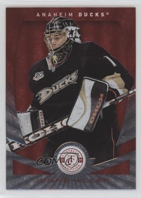 2013-14 Totally Certified Platinum Red 95/100 Jonas Hiller #129 v5j