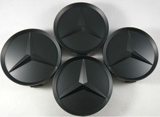 4x75mm RARE Mercedes Full Black MATTE Wheel Centre Hub Caps E S M Class ML CLA.
