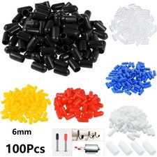 100Pc 6mm Rubber End Caps Vinyl Round Tube Bolt Cap Cover Screw Thread Protector