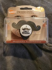 Ulubulu Mustache Collection. Black I Mustache You A Question Pacifier.