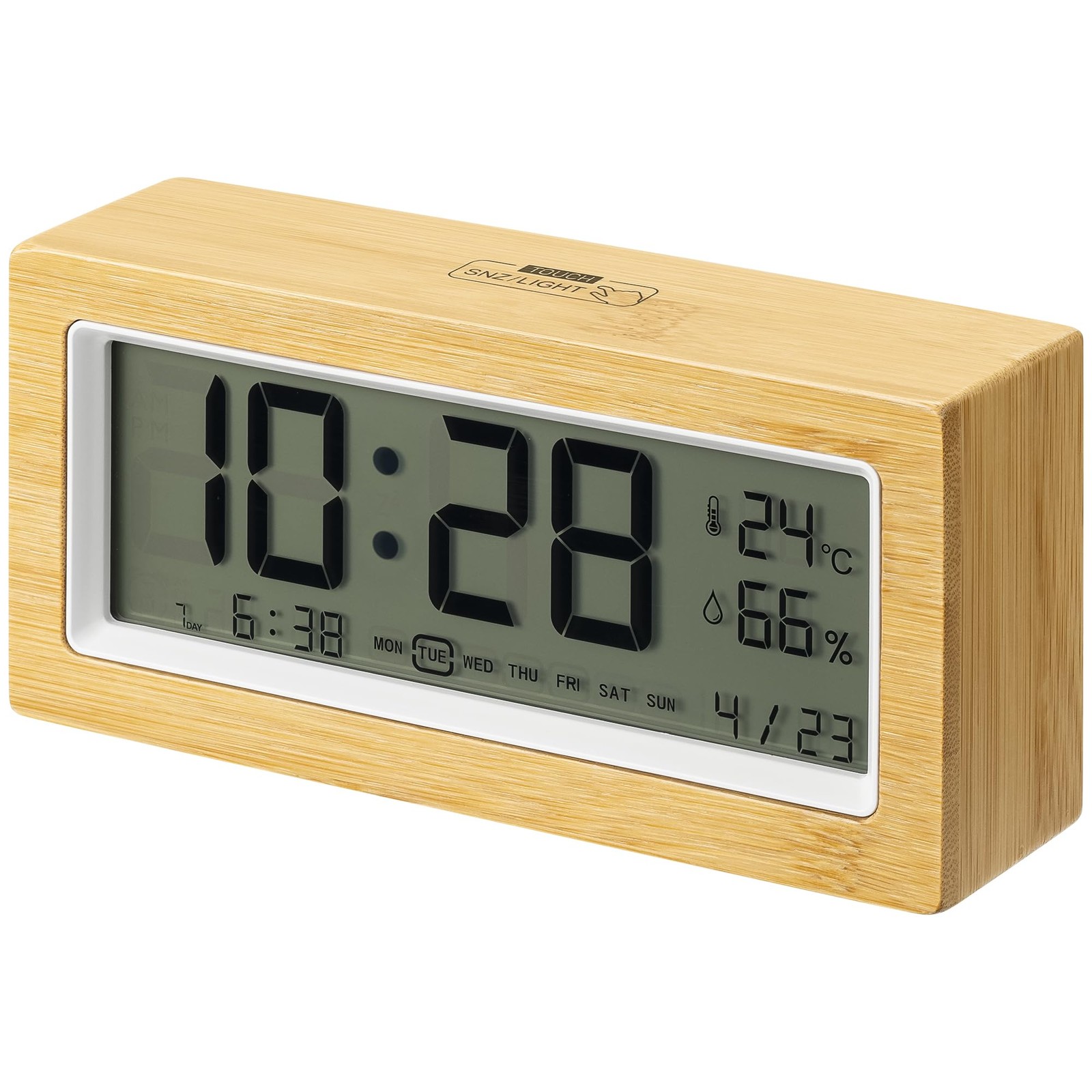 Digital Alarm Clock with Backlit LCD Display for Bedside or Desk