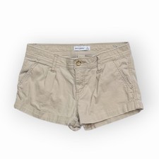 Abercrombie Kids Girls Khaki Chino Shorts Size 14 Cuffed Cotton Blend