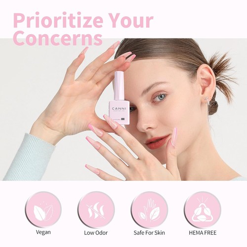 CANNI Light Pink Gel Nail Polish, 1Pcs Baby Polish 9008-Pale - Picture 6 of 8