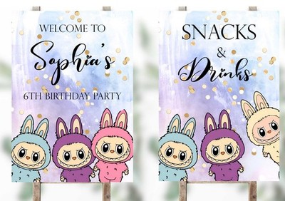 Personalisiertes Labu Willkommensschild Geburtstag Party Deko, Tischschilder Party x2