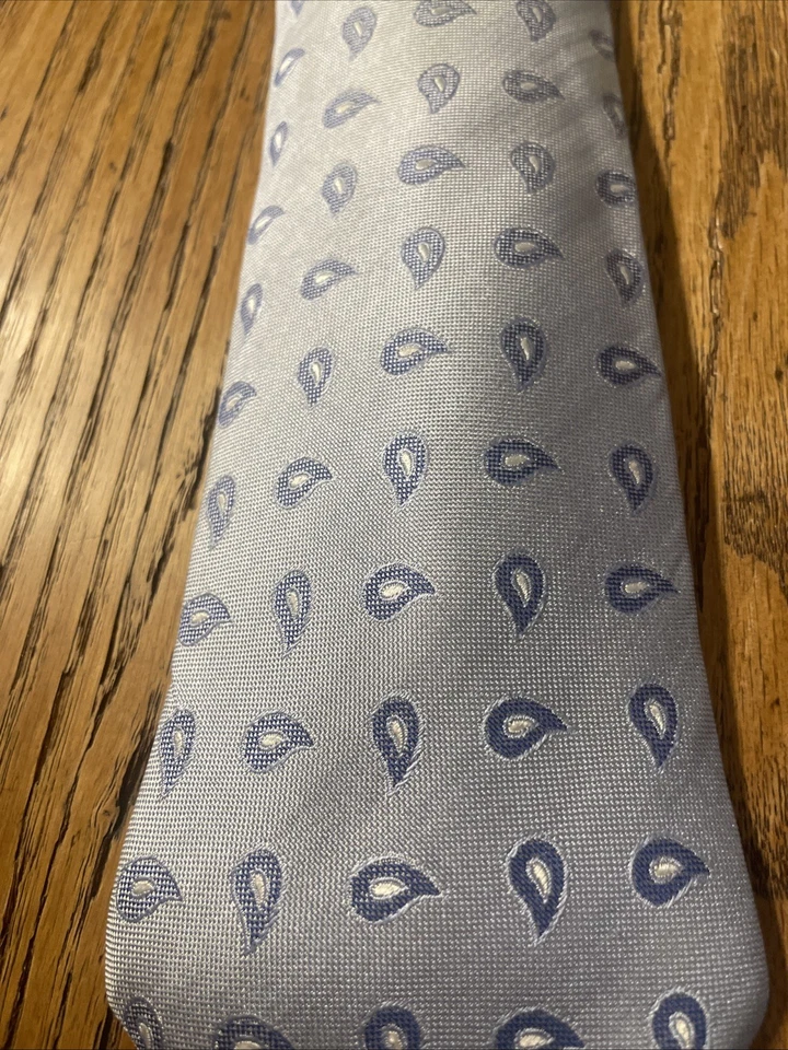 Corbata vintage usada en excelente estado Balmain Paris seda cachemira para hombre periwinkle Francia Foto 3 de 4