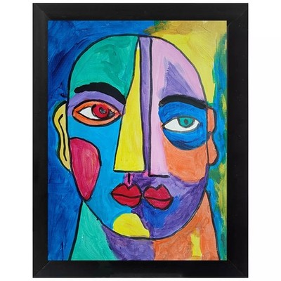 Abstract/ Expressionism 11x14 Two Lips Signed Modern Street Art Painting