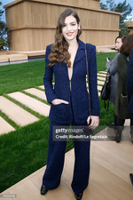 CHANEL 16P NAVY TWEED CC LOGO BUTTON BLAZER JACKET FR40 US8