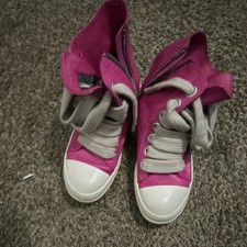 Rick Owens Pink High Top Lace Up Zip Mens Cas...