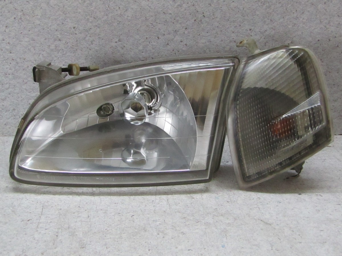 1995 2000 JDM TOYOTA STARLET EP91 SILVER CHROME HEADLIGHT W CORNER