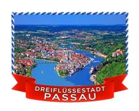 Passau Bayern Bavaria Premium Magnet Aus Poly Souvenir Germany