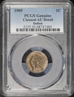 1909 Indian Head Cent PCGS AU Details Cleaned